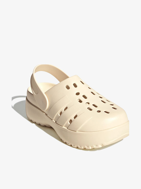 adidas Adilette Clog Γυναικεία Σαμπό Μπεζ