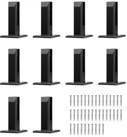 Vevor Glasklemme 10 Stück quadratische Basis Geländer Glas 0,31"-0,47" Schwarz Bllgjhsfxpt1qw8pav0