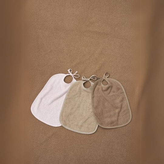 Meyco Bib Fabric with Lace Band Soft Pink 2pcs