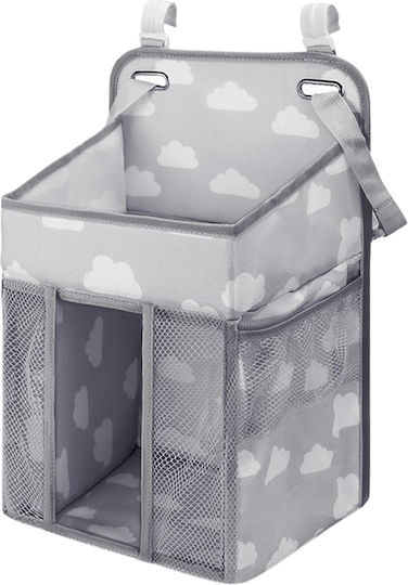 Crib Organizer Tecos Diapers Accessories Other Essentials Baby Care 43x28x20cm Hangable on Crib Gray