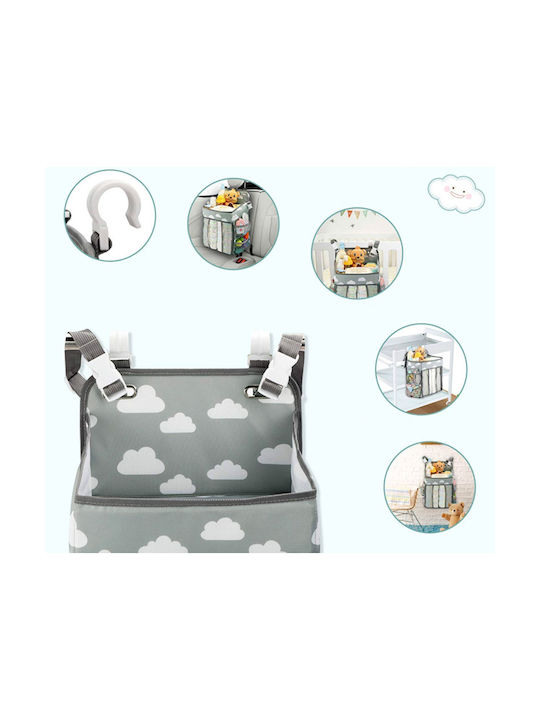Crib Organizer Tecos Diapers Accessories Other Essentials Baby Care 43x28x20cm Hangable On Crib Gray