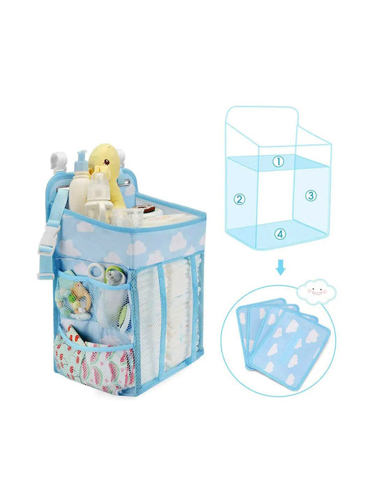 Organizator pentru Pătuț Tecos Scutece Accesorii Alte Esențiale Îngrijire Bebeluși 43x28x20cm Opțiune de Agățare Pătuț Albastru