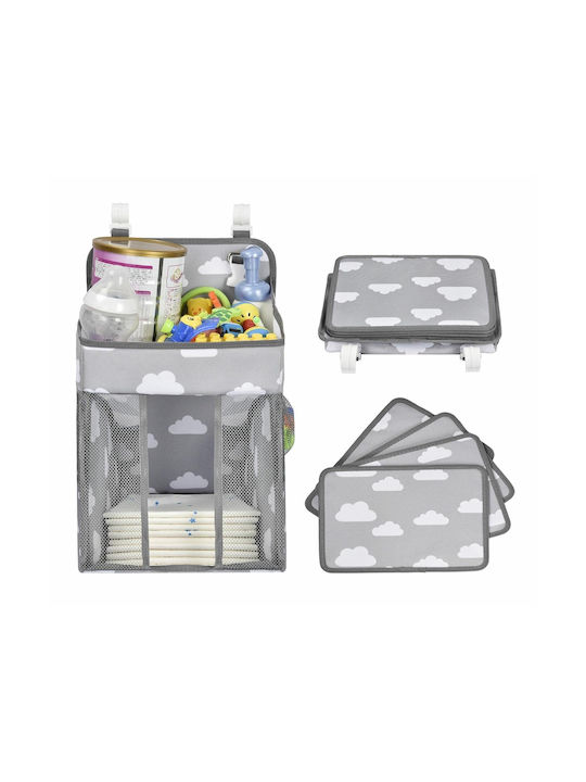 Crib Organizer Tecos Diapers Accessories Other Essentials Baby Care 43x28x20cm Hangable On Crib Gray