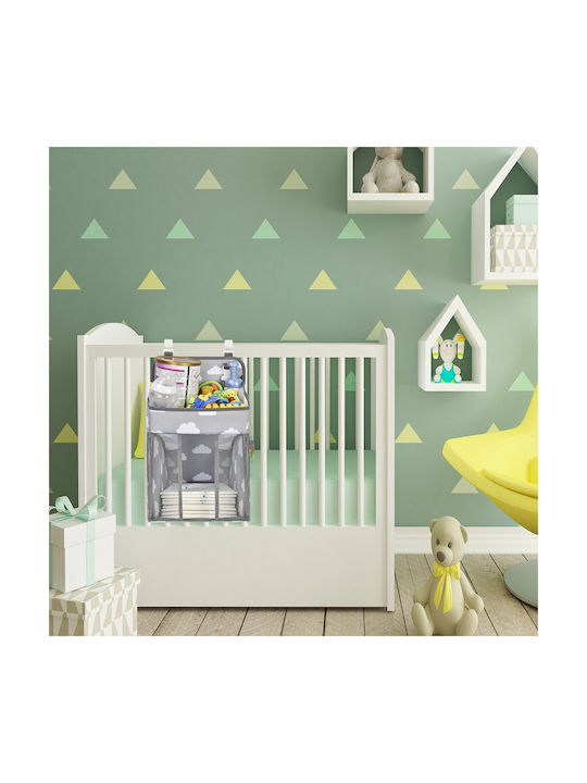 Crib Organizer Tecos Diapers Accessories Other Essentials Baby Care 43x28x20cm Hangable On Crib Gray