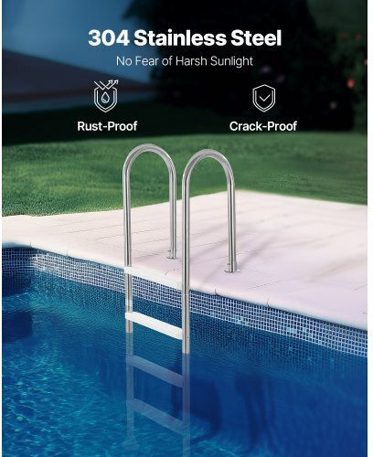 Vevor Scară Piscină Din Oțel Inoxidabil Albă