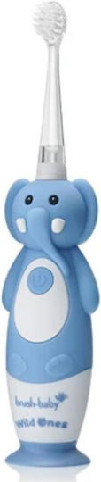Brush Baby Wildones Children's Electric Toothbrush with Chronograph for 0m+ Elephant with Replacement Heads