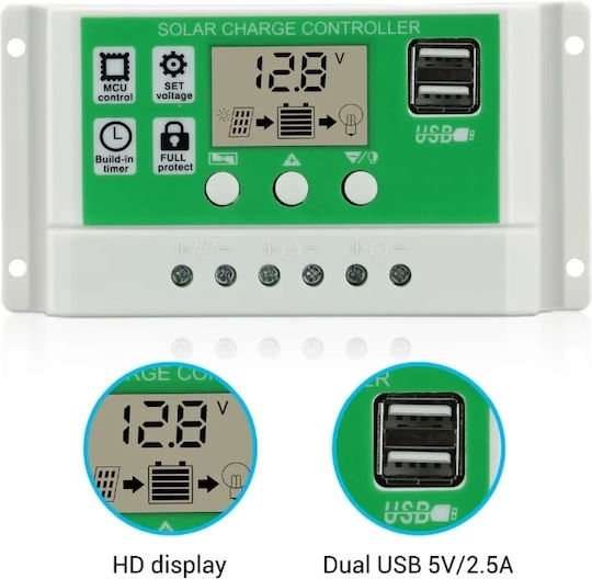Solarladeregler Lithium-Batterieladegerät 30A 12V 24V BLS-30A