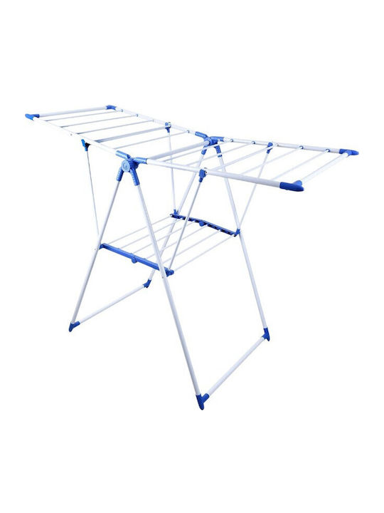 Folding Floor Clothes Drying Rack Metallic 135x60cm