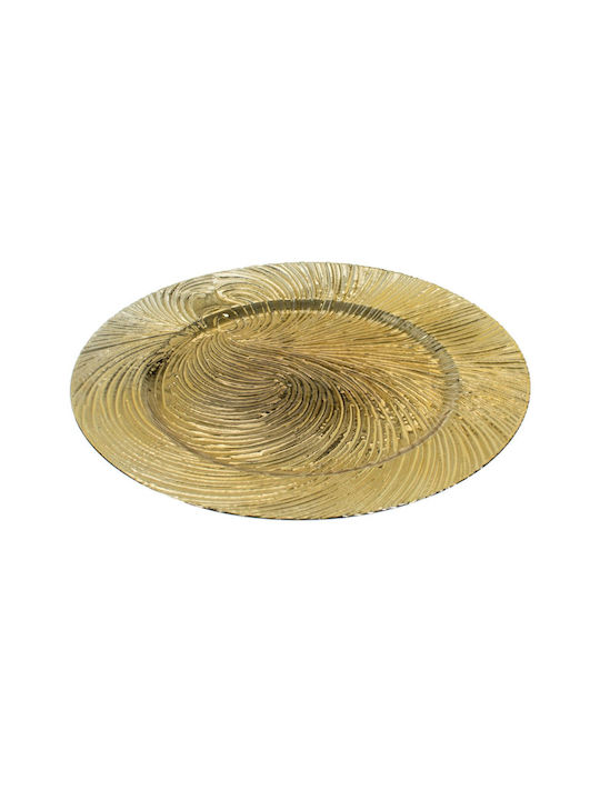 Round Plastic Decorative Platter Gold 33x33x1.5cm Round Plastic Decorative Platter Gold 33x33x1.5cm