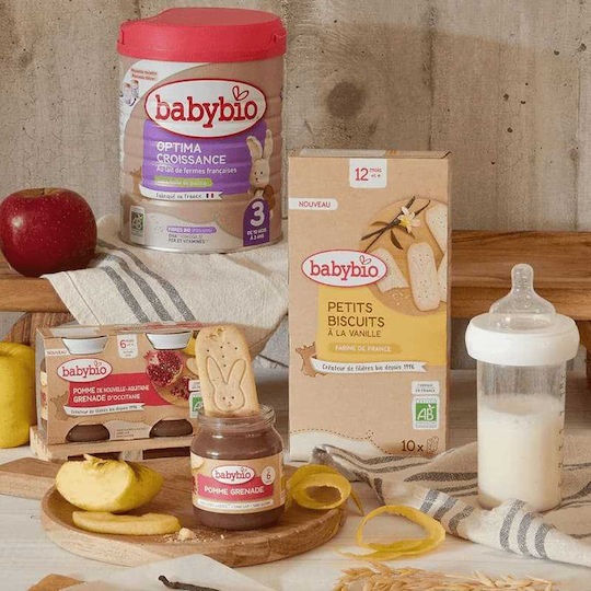 Babybio Плодовo пюре с вкус Банан и боровинка 130гр за 6+ месеца