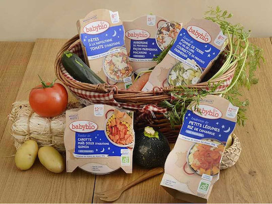 Babybio Пюре от плодове и зеленчуци с вкус Грах - Сладка царевица и ориз 200гр за 6+ месеца