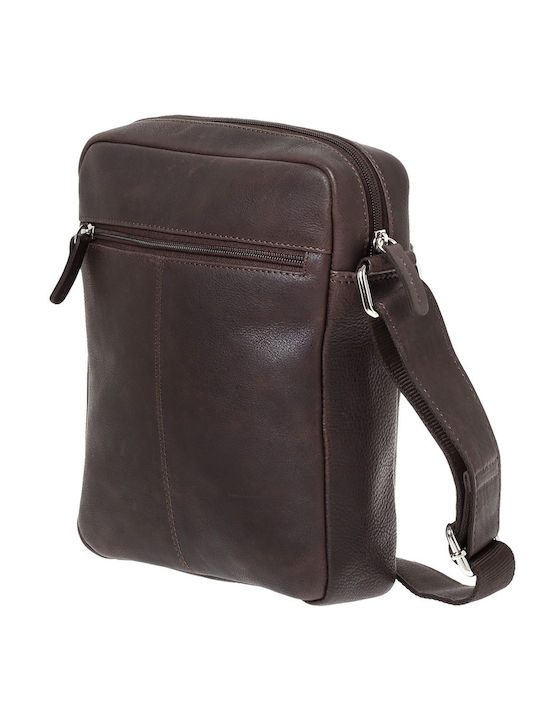 Leder Herrentasche Schulter / Crossbody Braun