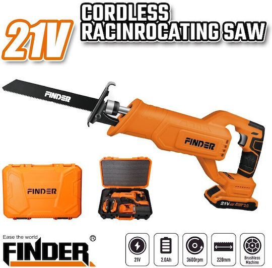 Finder Reciprocating Saw 21V 2x2Ah