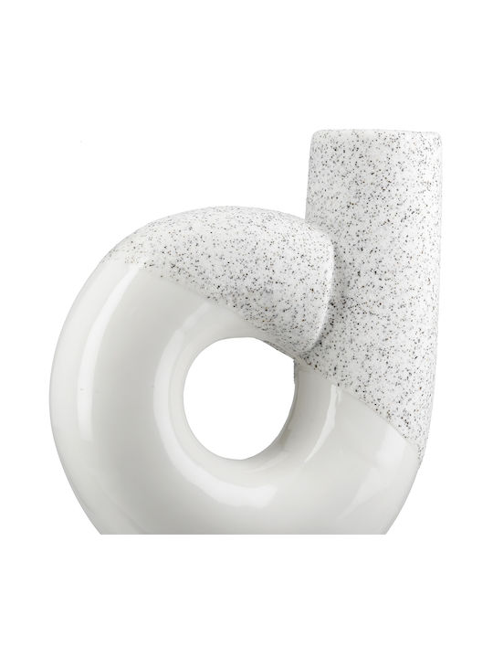 ArteLibre Decorative Vase Poppy White 14x5x15cm
