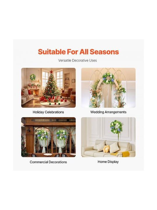 Vevor Artificial Decorative Wreath 23 Inches Blue White Green Hydrangeas Roses Zshhxqhtmlbl4g2okv0