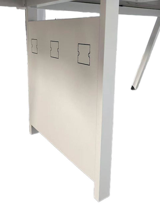 Besprechungstisch Armadi Holz Gray-white mit Metallbeinen 200x120x75cm