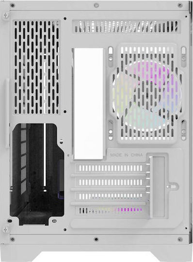 Darkflash FT418 Gaming Midi Tower Computer Case with Side Window and RGB Lighting White