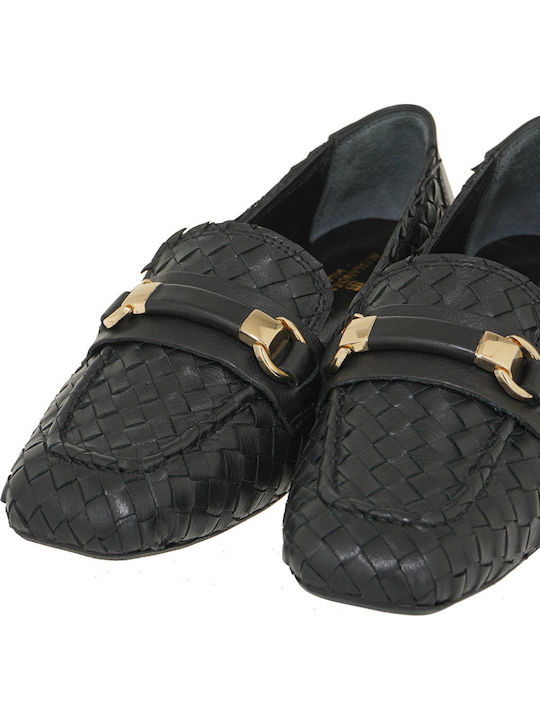 Mocasini dama BLACK WOVEN LEATHER