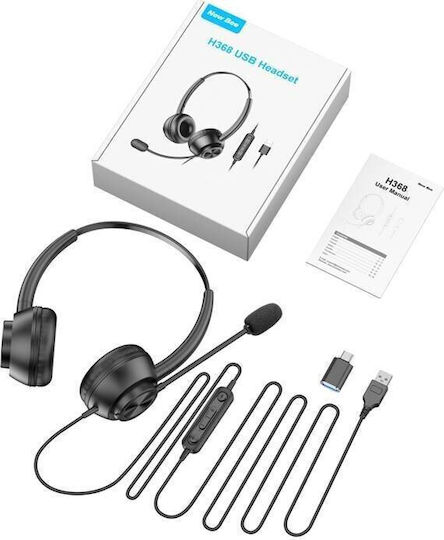 NewBee H368 On Ear Multimedia Headphone with Microphone USB-A / USB-C