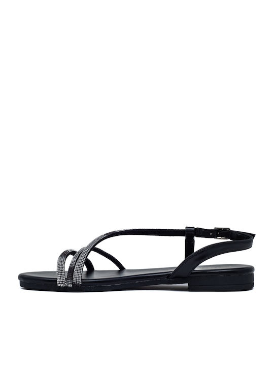 Women's Flat Sandals in Black Color