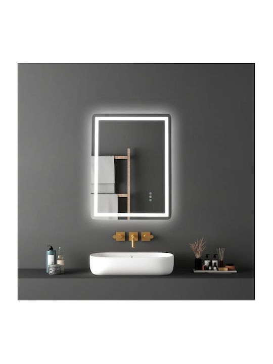 Vevor Badezimmerspiegel LED aus Kunststoff 60x80cm Weiß