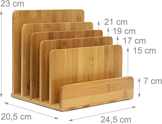 Relaxdays Θήκη Αποθήκευσης Οργάνωσης Εγγράφων Bamboo Natural 4052025191313