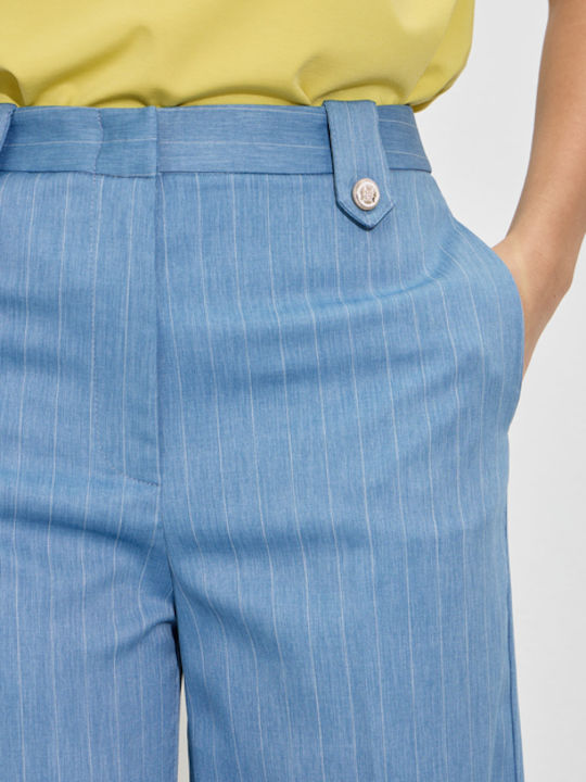 Damen Stoff Hose Hellblau