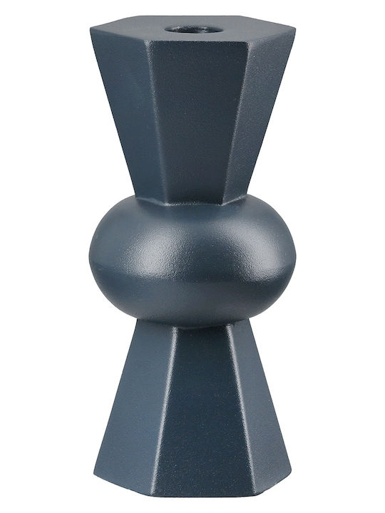 ArteLibre Metallo Candle Holder Metal in Blue Color 7x19x7cm 1pcs