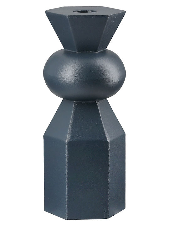 ArteLibre Metallo Candle Holder Metal in Blue Color 7x19x7cm 1pcs