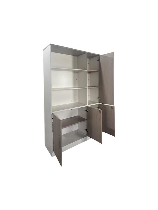 Bücherregal Armadi Grau-Weiß 120x40x200cm