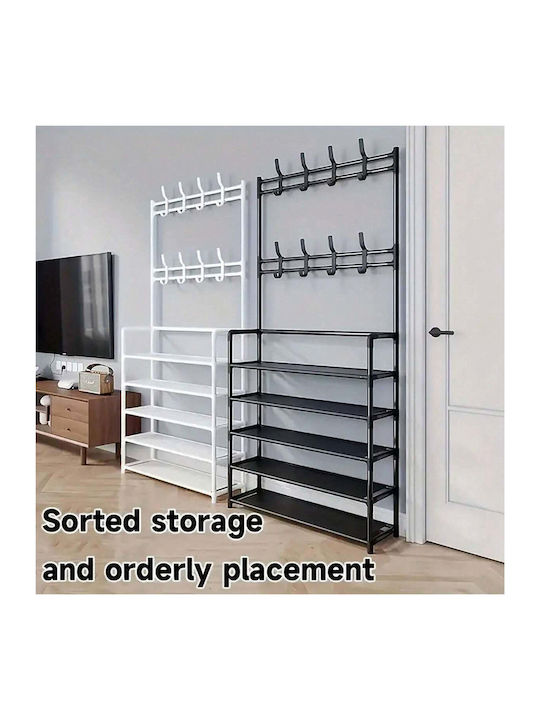 Ergorack Hallway Furniture with Hanger & Shoe Rack White 80x26x172cm