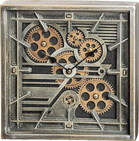 ArteLibre Quadro Wanduhr Metallisch Schwarz 27x7cm
