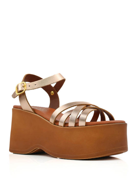 Bronze Platforms with Thin Straps