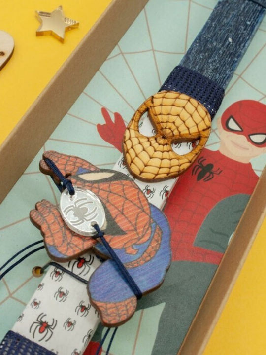 Пасхална Свещ Спайдърмен Квадратна Spiderboy 26см Син
