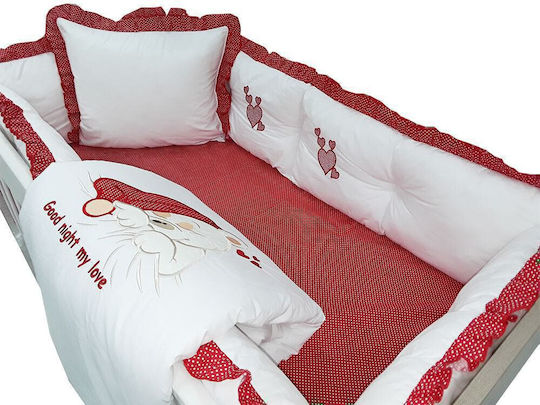 Beboulino Σετ Κούνιας Sweet Sleep Κόκκινο 7τμχ