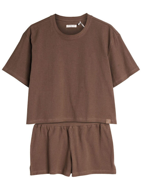 Henderson Sommer Damen Pyjama-Set Braun Nilsa