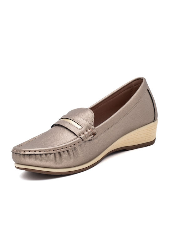 Women's Moccasins in Gold Color