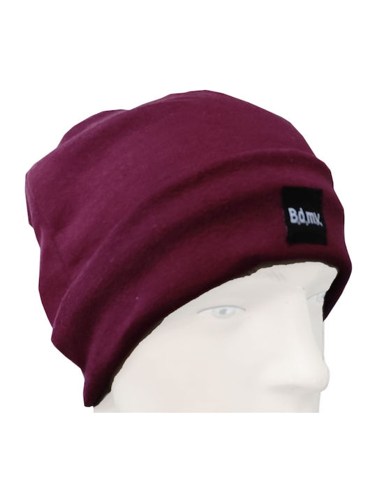 Beanie Unisex Σκούφος Πλεκτός σε Μπορντό χρώμα