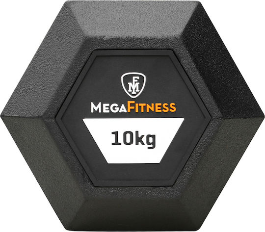 MegaFitness Dumbbell Hexagon Rubber 1 x 10kg