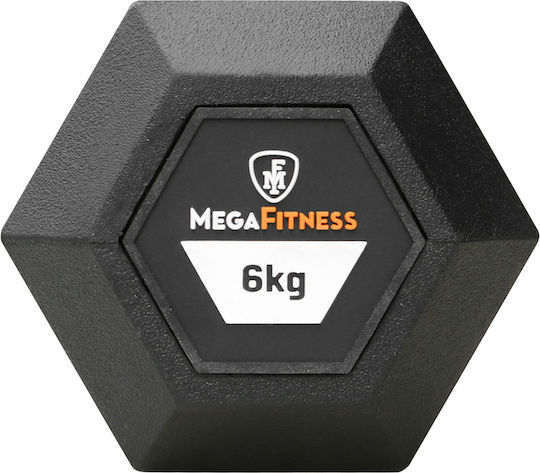 MegaFitness Dumbbell Hexagon Rubber 1 x 6kg
