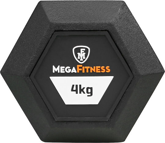 MegaFitness Dumbbell Hexagon Rubber 1 x 4kg