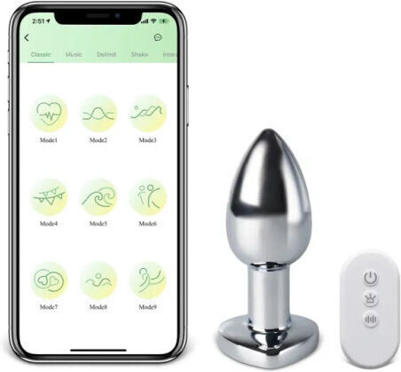 Anal Plug with Wireless Functionality and Vibration Silver 5cm