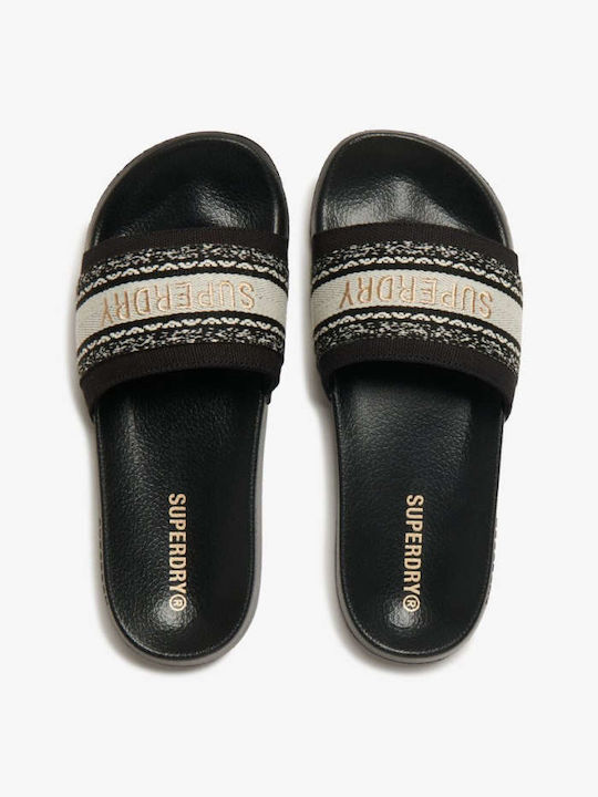 Superdry Slides σε Μαύρο Χρώμα