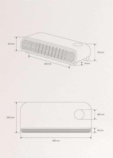Create Warm Wall Pro Fan Heater Room Wall Portocaliu 2000W