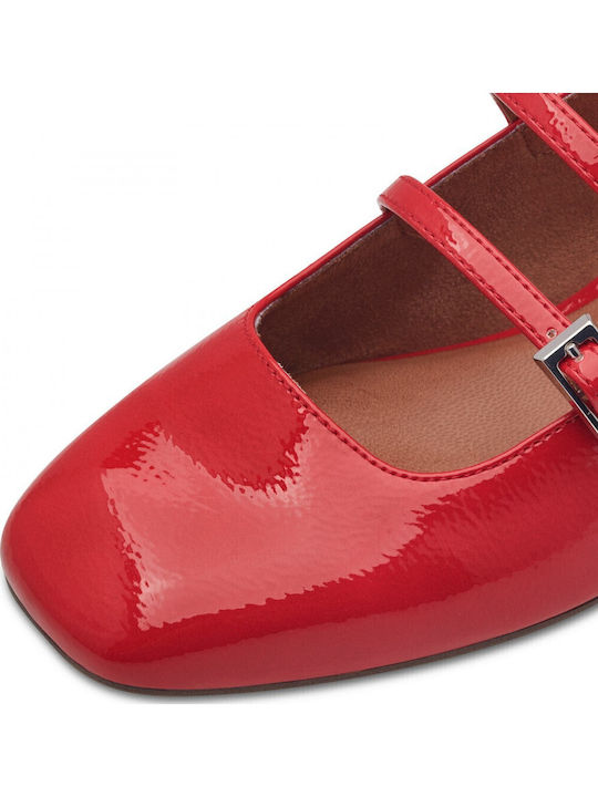 Patent Leather Red Heels with Strap