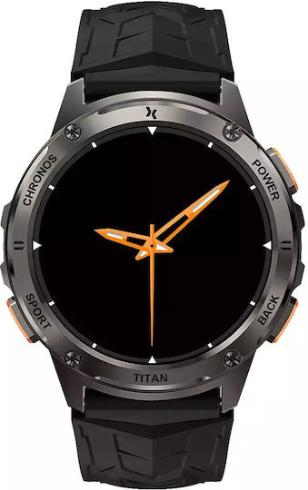 MaxCom FW110 Titan Chronos Titanium Smartwatch με SIM και Παλμογράφο (Μαύρο)