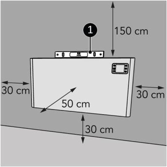 Eurom Konvektorheizung Boden 1000W mit elektronischem Thermostat 61.5x45.8cm Schwarz