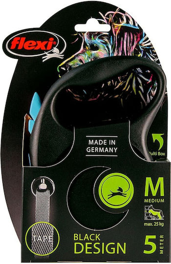 Flexi Leash Μαύρο Design L Ταινία 5m Έως 50kg Μπλε