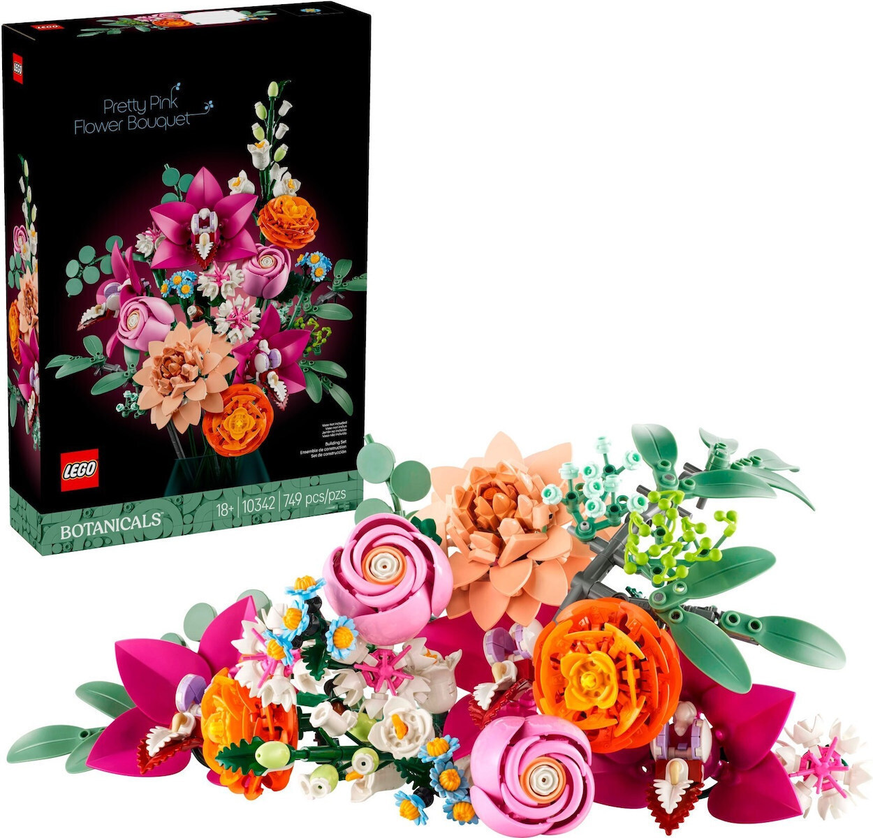 LEGO Botanical Collection Pretty Pink Flower Bouquet Pentru 18+