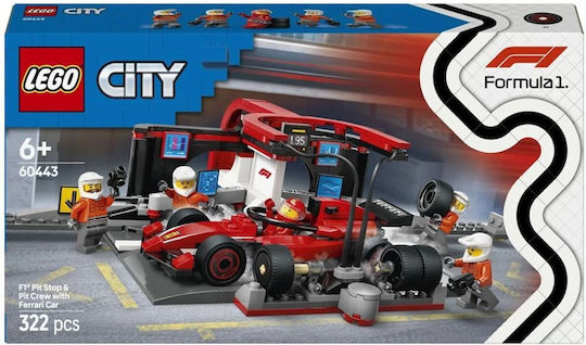 LEGO City F1 Pit Stop & Pit Crew with Ferrari Car for Ages 6+ 322 Pieces